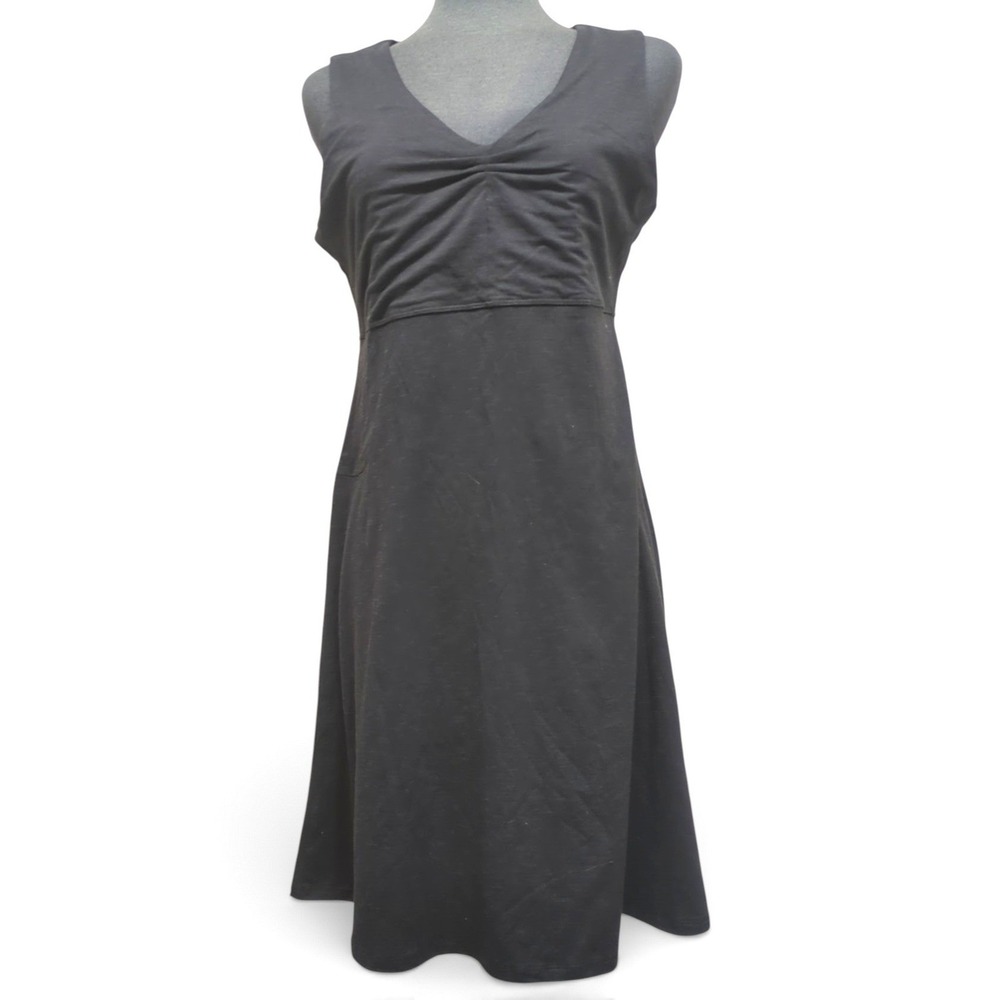 Toad & Co. Rosemarie Sleeveless Dress Black L Hiking Outdoor Organic Cotton